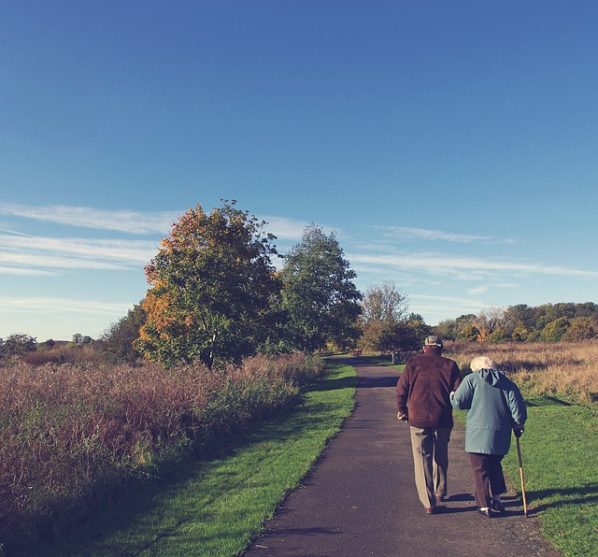 Elderly Couple Walk