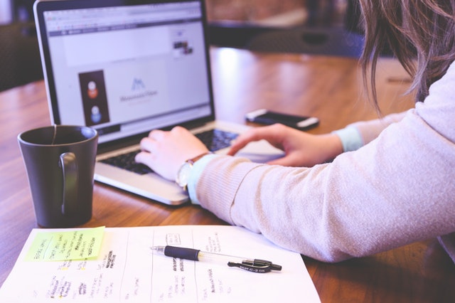 Woman Planning Notes Laptop